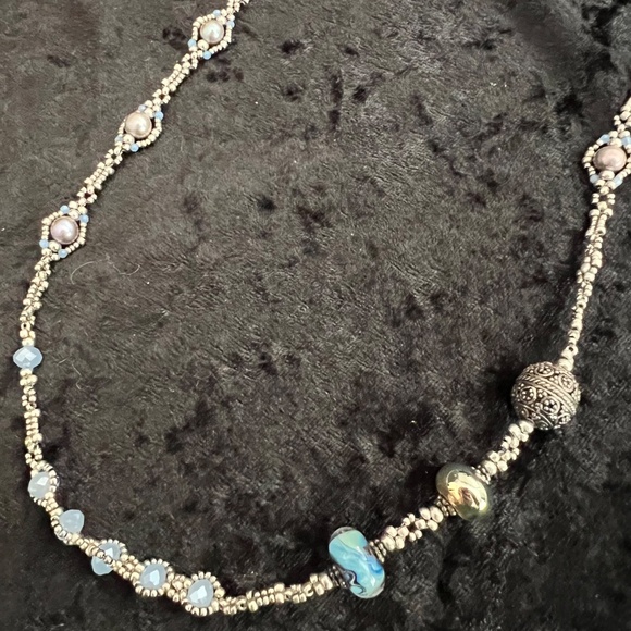 Curated Jewelry Set #20 - Wrap Bracelet, Earrings *blue/lavender/silver/gray - Picture 2 of 8